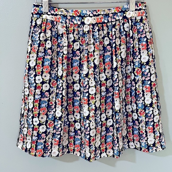 J. Crew Mercantile Floral Chiffon Skirt 00 Mini A-Line Pleated Boho - Picture 1 of 5